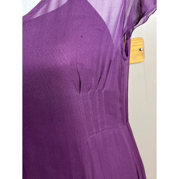 Vtg April Cornell Dress Plum Maxi Dark Feminine Whimsygoth Goth Sheer Women XS-S - Picture 16 of 16